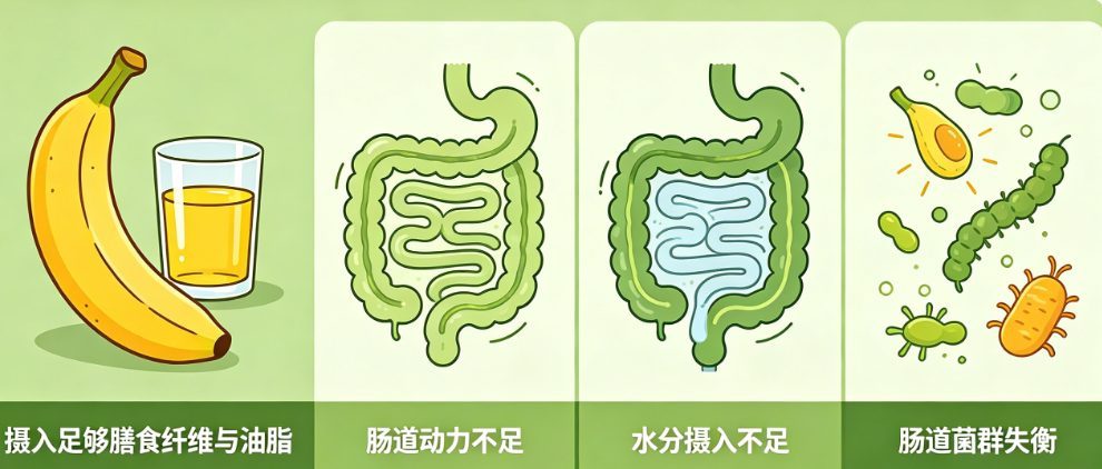 吃的香蕉不少、喝的油足够多，为什么还是拉不出来？